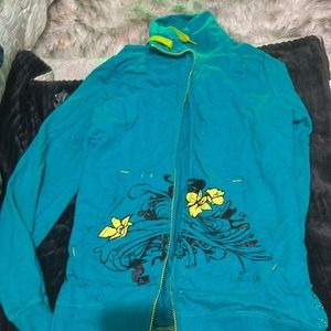 Teal north face jacket womens